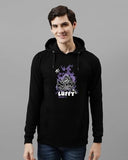 ADRO Hoodies for Men | Printed Hoodie for Men | Cotton Hoodie | Luffy Hoodie Gear 5 | Sweatshirt for Men | Anime Hoodie | H24-LUFFY-BL-2XL Black,Black