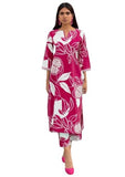 Anni Designer Women'S Cotton Blend Straight Printed Kurta With Pant (Anaar-Rani-Nw_Xxl_Pink_Xx-Large),Pink,2XL