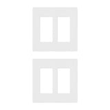 Lutron CW-2-WH-2 White Claro 2 Gang Decorator Wallplate (2 Pack) | CW-2-WH Count