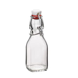 Bormioli Rocco Swing Bottle - 4.25 oz, Recyclable Glass with Airtight Seal - BPA-Free & Dishwasher Safe - Ideal for Infused Drin