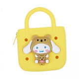 Ujeavette 3Xbeach Hole Bag Casual Trendy Silicone Beach Tote For Party Shopping Holidays Yellow
