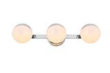 Living District Majesty 3-Light Metal Bath Sconce In Chrome/Frosted White