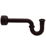 Westbrass A400-1-12 1-1/2 OD 17 Gauge P-Trap with High Box Flange, Oil Rubbed Bronze