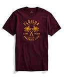 Adro Florida Paradise Life Mens Printed T-Shirt (2Xl, Maroon)