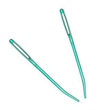 ATORSE 8x2pcs Aluminium LargeEye Bent Tip Tapestry Darning Needles Knitting Green
