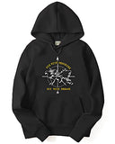 Adro Men'S Cotton Neck Hooded Sweatshirt (H21-M-Die-Bl_Black_Xl)