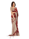 Womanista Womens Woven Design Art Silk Ready to Wear Saree (TI_4122_Maroon)