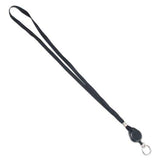 Advantus Lanyards With Retractable Id Reels, Ring Style, 34 Long, Black, 12/Pk
