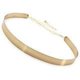Nunki Trend 1 Pcs WomenS Metal Wide Plate Adjustable Ladies Belt Metal Waist Belt Shiny Adjustable Mirror Waist Belt