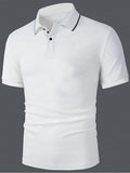 Leriya Fashion Solid Regular Fit Casual Old Money Polo t Shirt for Men (LF-MT-1124_White L)