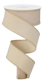 Craig Bachman Solid Diagonal Weave Wired Edge Ribbon, 10 Yards (Light Beige, 1.5 Inch), RGE120