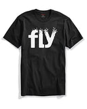 Adro Fly Mens Cotton Printed T-Shirts (R21-M-Fly-Bl_Black_L)