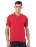 Fyltr Men'S Slim Fit Polo T-Shirt With Contrast Tipping Collar - Soft Handfeel,Red Rage,Red Rage,S