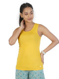 Rupa Colors Playsure Solid 100% Combed Cotton Rib Fabric Women'S Tank Top Sleeveless Pack Of 1,MustardApparel,S