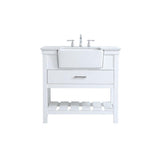 Elegant Decor Clement 36 Aluminum Mdf Single Bathroom Vanity In White