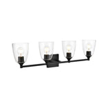 Living District Gianni 4-Light Iron & Glass Bath Sconce In Black/Clear