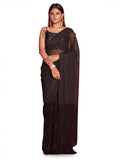 Womanista Womens Striped Georgette (TI_3329_Black)