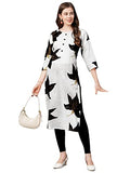 Anni Designer Women'S Pure Cotton Traditional Straight Printed Kurta (Rr Dup Black_L_Black_Large),Black,L