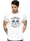 Adro Florida Paradise Life Mens Printed T-Shirt (M, White)