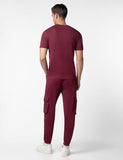 Fyltr Men'S Crewneck T-Shirt & Cargo Jogger Co-Ord Set - 100% Cotton | Half Sleeve T-Shirt| Jogger With Side & Cargo Pockets,Berry Cherry,Berry Cherry,2Xl
