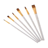 Trendivibe 2X6Set Artist Nylon Paint Brush Set For Watercolor Acrylic Oil Painting White
