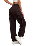 LERIYA FASHION Women's High Waist Wide Leg Trousers | Casual & Formal Pants for Women |Loose Fit Track Pants | Gymwear | Cargo Pants | Elegant Office Wear | Stylish Jeans Look (LF-TR1179-XL-BROWN),Brown