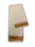 Prakasam Cotton Mens Panchakacham 9X5 Unbleached Cotton Dhoti And Towel Set (Muthu Pet-010) Dhoti Size 1.28X4.00 Mtrs And Towel