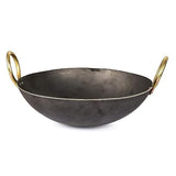 SHIFA CRAFT Heavy Base Iron Kadhai | Kadai with Handle for Kitchen | Deep Frying Kadai Free Stainless Steel Scrubber (4.5 Litter