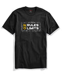 Adro No Rules No Limits Mens Printed T-Shirt (Rnr-M-Lim-Bl_Black_M)