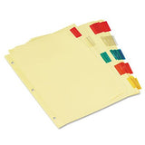 Economical Insertable Index, Multicolor Tabs, 5Tab, Letter, Buff, 6 Sets/Pack