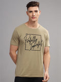 Adro Mens Printed T Shirt - Premium Cotton Graphic Printed Tshirt - Beige T-Shirt - Rn24-Fect-Be-M