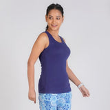 Rupa Colors Playsure Solid 100% Combed Cotton Rib Fabric Women'S Tank Top Sleeveless Pack Of 1,NavyApparel,M