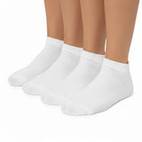 Rayvix Premium Soft Cotton Socks | Unisex | Arch Support | Breathable | Moisture Wicking | Pack Of 4 (AnkleWhite)