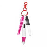 ZOOMELLA 4Xpen with Carabiner Clip Nurses Day Gift Multipurpose Shuttle Pen Retractable Rose RedCrafts|Art Supplies|Drawing & Le