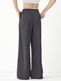LERIYA FASHION Women's High Waist Wide Leg Trousers | Casual & Formal Pants for Women |Loose Fit Track Pants | Gymwear | Cargo Pants | Elegant Office Wear | Stylish Jeans Look (LF-TR1167-M-GREY),Grey