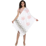 Lowercase Silk White Printed Stole Scarf Dupatta For Women