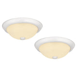 Design House 11 Inch Hays Integrated LED Ceiling Light 2-Pack with Frosted Glass, White, 579177
