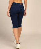 Nifty Women'S Denim Stretchable Slim Fit Capris (Cpri_Pln_Bsc_32_Basic_32)