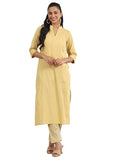Libas Women'S Cotton Printed Straight Kurta (29328O_Yellow_Xxl)
