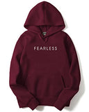 Adro Fearless Printed Hoodie/Sweatshirt For Men (H22-M-Frl-Mr_Maroon_L)