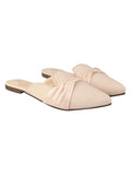Shoetopia Women'S Creamslip-On Mules Pointed Toe Flats With Satin Ribbon Detailing | Stylish Casual & Office Eu40,Cream,7,B0DZVMZNTL