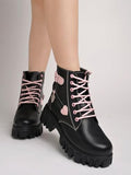 Shoetopia Smart Casual Lace-Up Detailed Black Boots For Women & Girls /Eu39,Black,6,B0DM64S5WR