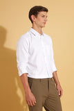 Fyltr Mens Slim Fit Shirt - Dobby Self Design | Full Sleeve | Functional Patch Pocket | White Formal Shirts For Men,Moonlit White-Birds Apparel,S
