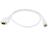 3Ft 28Awg Displayport To Vga Cable White