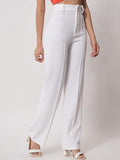 Kotty Pack Of 2 Women Regular Fit Viscose Rayon Trousers,White: BlackApparel,32