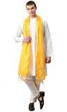 Weavers Villa Poly Silk Yellow Ethnic Woven Dupatta For Men (2.20 Mtrs)