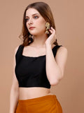 Womanista Women'S Taffeta Solid Sleeveless Regular Fit Sequinned Blouse (Bl_42_Black M)