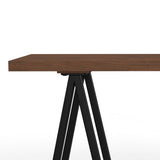 Simplihome Sawhorse Modern Industrial 50 Inch Wide Real Solid Walnut Wood Console Sofa Table, For The Living Room, Entryway And