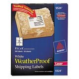 Avery 5524 Wthrproof Mailing Labels, Shipping, 31/3Inch x4Inch,300/BX, WE