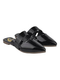 Shoetopia Solid Pointed Toe Black Flat Mules For Women & Girls /Eu39,Black,6,B0F7LZNGND